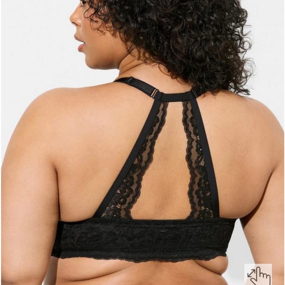 Plunge push up front closure lace 40DD racer back torrid bra